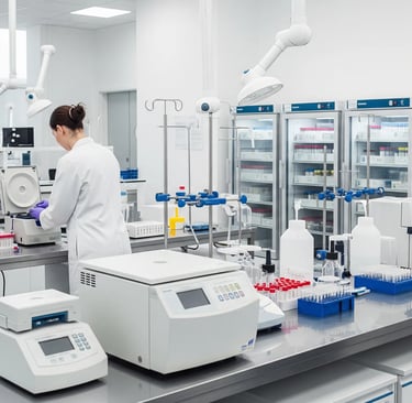 a woman in a lab coat and a lab coat