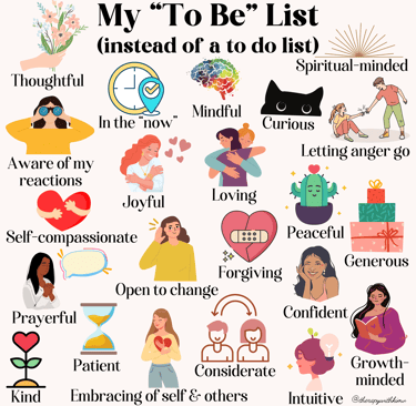 My To Be List positive mental health chart for free download