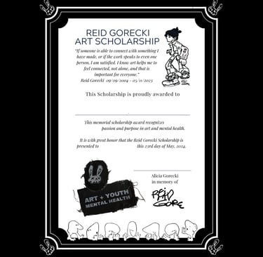 Reid Gorecki Scholarship certificatr
