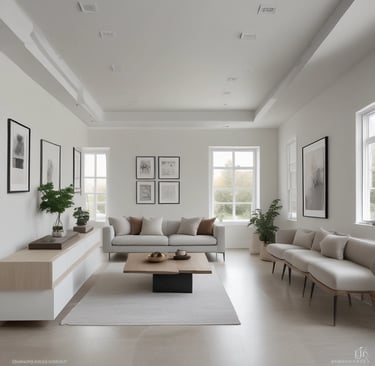 An ornate multi-story building with numerous windows and decorative stone carvings on the facade. A person in orange work attire operates a lift to perform maintenance or cleaning work on the building's exterior.