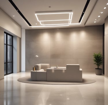 Cozy living room featuring soft blue accents and minimalist furniture after a fresh remodel