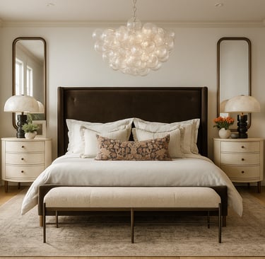 bedroom with soft colors and textures