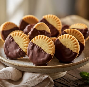 Gourmet Chocolate-Dipped Shortbread Cookies