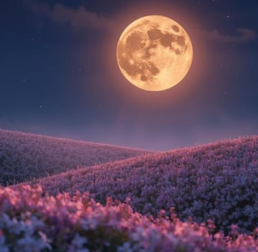 Pink Moon in the night sky Soul Sisters Tarot