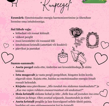 Roosa Kuu Südame Joondumise rituaal Soul Sisters Tarot