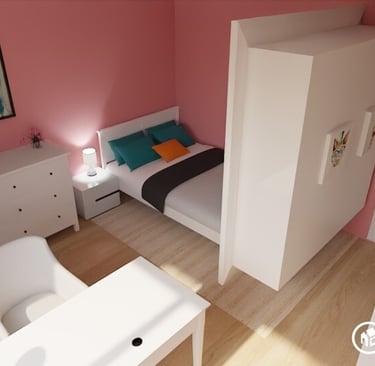 interior design plans for a girl's room 