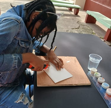 a woman in a denim jacket and jeans jacket