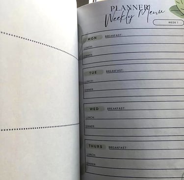 Weekly Menu Planner : Pagina del menu settimanale