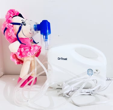 Patient wearing Nebulizer Mask