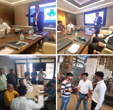 Actual Images of Training and hand holding for implementation by Verkora Pvt. Ltd. 