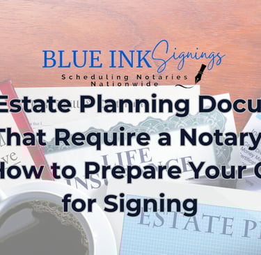 estate plannning documents spread out across a desk