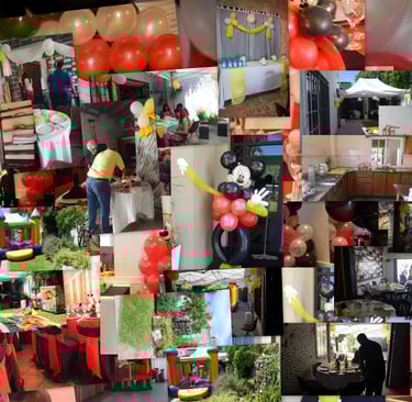 a collage of a bunch of balloons and balloons