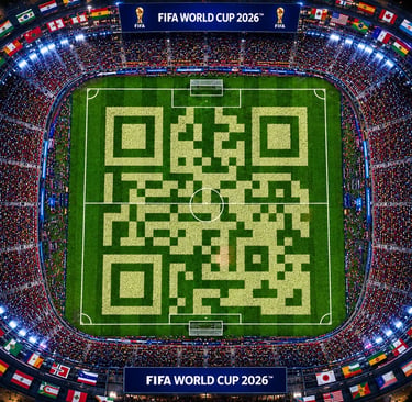 world cup soccer 2026 schedule QR code in soccer fiels style