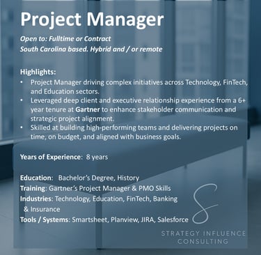 Project Manager for hire