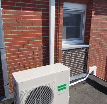 buiten unit warmtepomp Moorslede