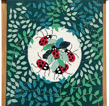 embroideries background ladybugs