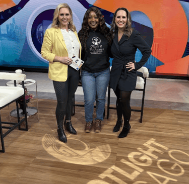 Alicia Spradley appearing on WGN-TV in November 2025 