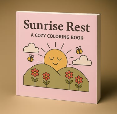 a book cover with rolling hills, the sun, clouds and bees