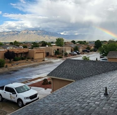 Contractor truck parked in home driveway