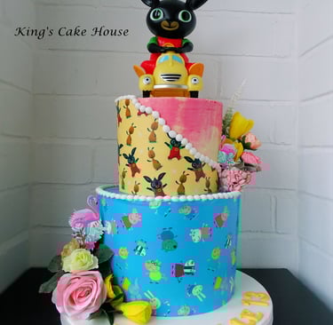 Floral cartoon flower edible cake wrap, vintage cake wrap icing sheet