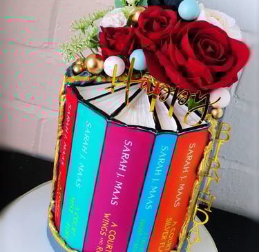 Book themed birthday cake using an edible cake wrap