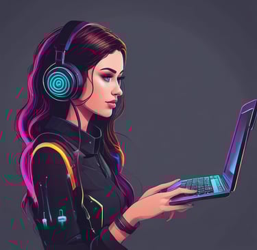 A large outdoor sign features a combination of large white characters and a prominent red at symbol (@), positioned on a wooden platform. In the background, there is a tranquil body of water with lush greenery and distant mountains. A modern glass building is visible to the right.