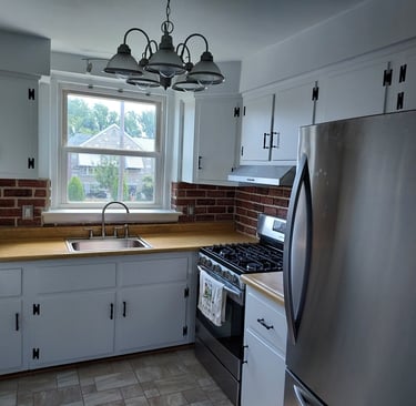a pitcure of a finished painted  kitchen 