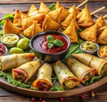 Samosas faits maison servis au restaurant Les 3 Roses à Nevers