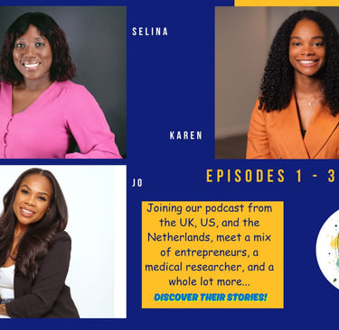 Three professional women.  Guests from the first three episodes of Stories by Career Sistas