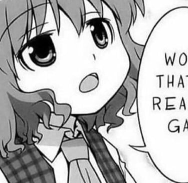 Manga panel with girl saying Wow, that's really gay.