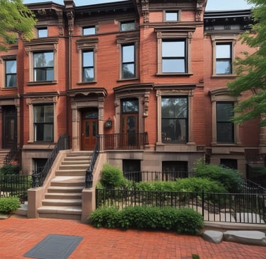 A luxurious multi-story residential building with a waterfront location, surrounded by palm trees and clear blue water. The architecture is elegant with arched windows and a light color palette.