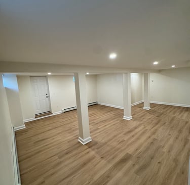 frame to finish basement remodeling project Pembroke Massachusetts