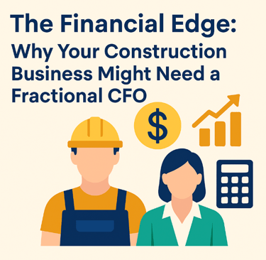 Illustration showing a construction worker and a business professional beside financial icons.