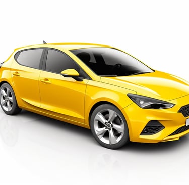 yellow car shadow creation
