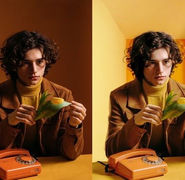 man wearing brown color correction 