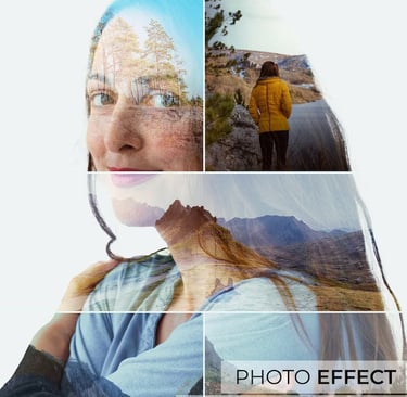 woman photo collage creation