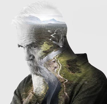 man photo compositing