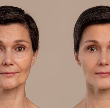 old woman wrinkle photo retouching