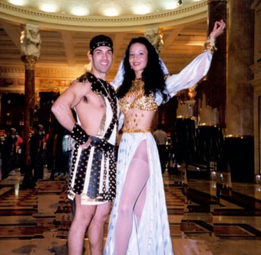 Cleopatra and Caesar at Caesars Palace Las Vegas, mid 1990s