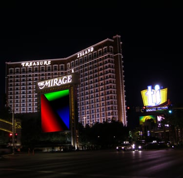 Treasure Island Las Vegas with the new sign