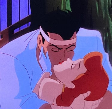 Batman: Mask of the Phantasm - Bruce and Andrea Share a Smooch
