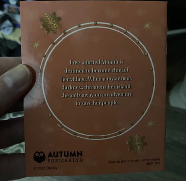 Princess Advent Calendar Moana Booklet from Back