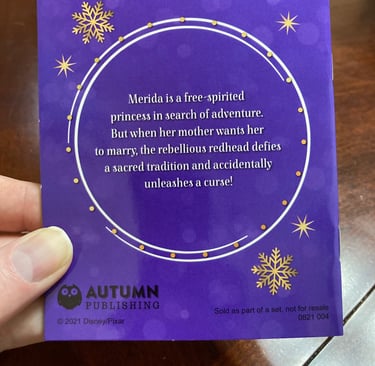Disney Advent Calendar Brave Back Cover