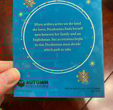 Disney's Princess Advent Calendar Pocahontas Backside
