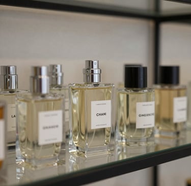 A couple of colorful bottles sitting next to each other