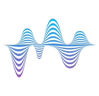 blue and purple sound waves