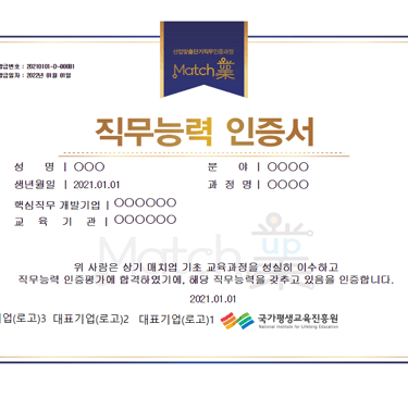 직무능력 인증서