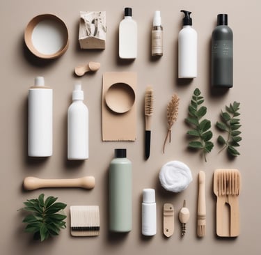 A cozy arrangement of daily essentials including a notebook, pen, and reusable water bottle on a wooden table.