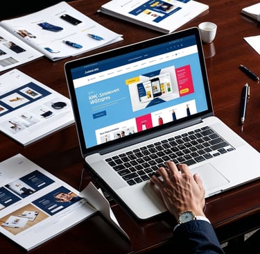 A man designing a website.