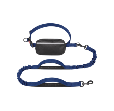 Hands Free Dog Leash with Zipper Pouch, Dual Padded Handles and Durable Bungee for Walking, Jogging 
